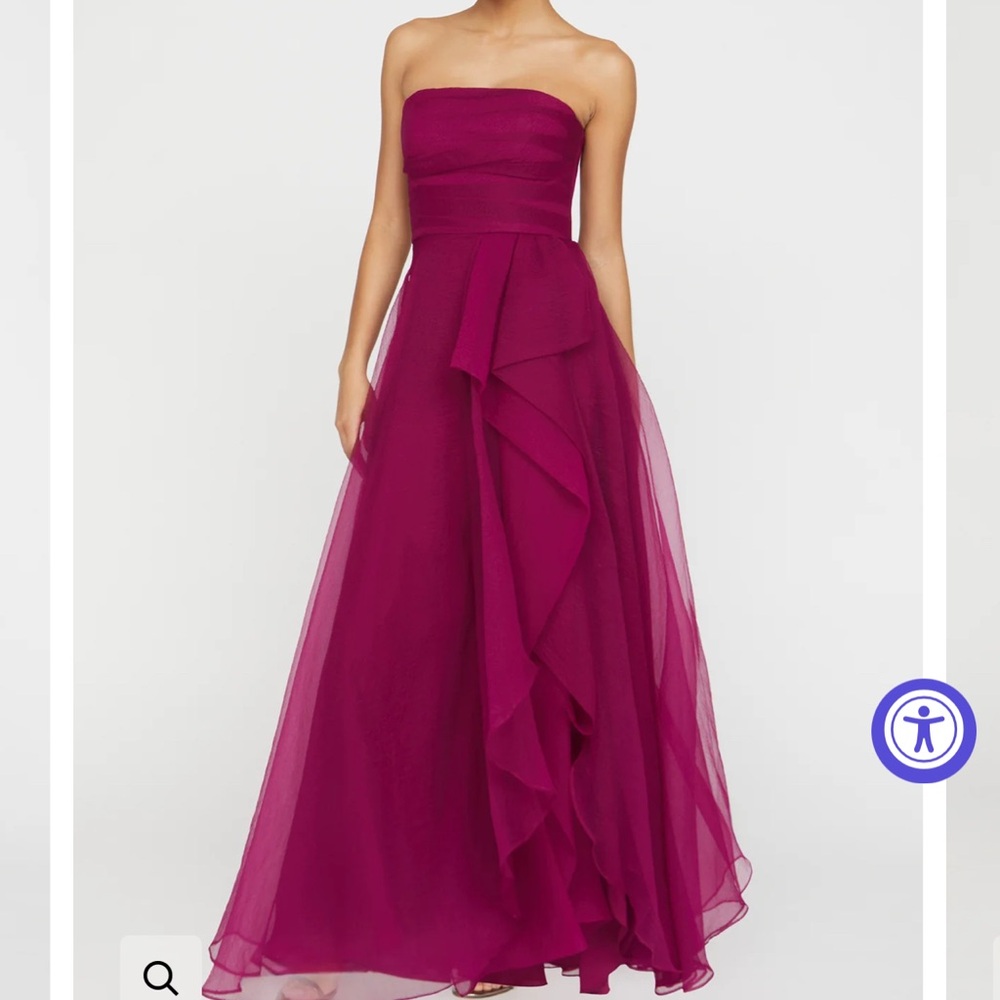 THEIA Teresa Strapless Draped Gown